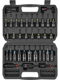 VEVOR Master Magnetic Impact Nut Driver Set 55PCS, Metric & SAE Sizes, with Socket Adapters, Bit Holder, Wing Nut Driver, Pivoting Nutsetter, Quick Release Extension, Power Bits, Storage Box