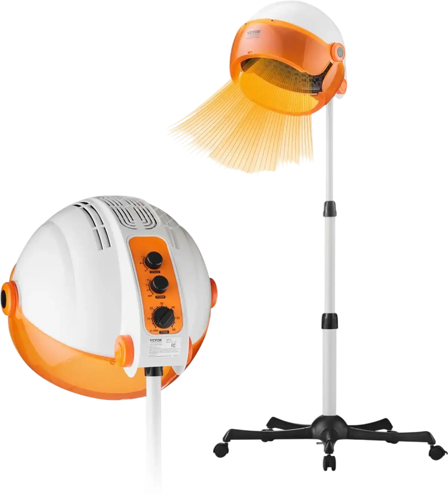 Vevor Hair Dryer Salon-Grade Hooded Stand Dryer 1875W with Timer and 3 Heat/Speed Options New