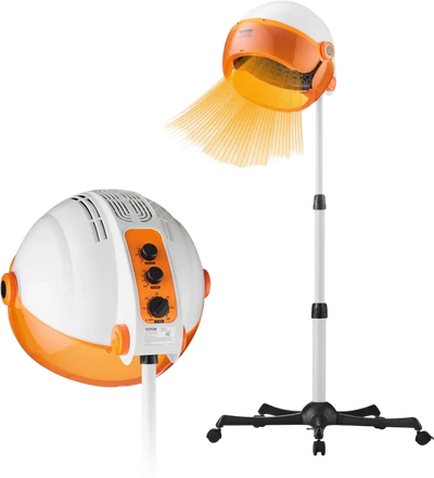 VEVOR Salon-Grade Hair Dryer, 1875W Powerful Stand Dryer, Adjustable Timer & 3 Heat/Speed Options, Mobile Base with Wheels for Salon & Home Use