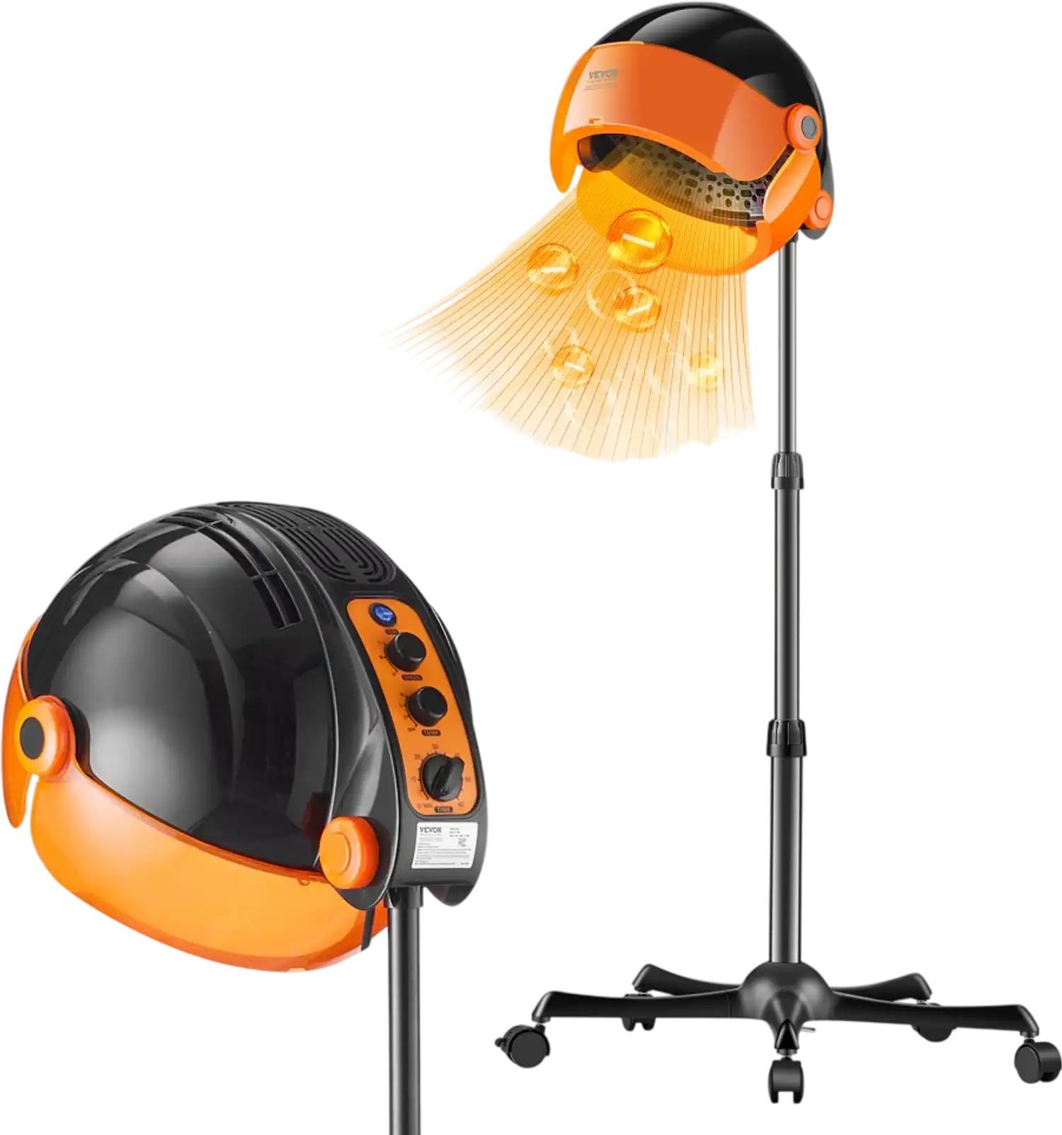 Vevor Hooded Hair Dryer Ionic Bonnet Salon Floor Stand 1875W New