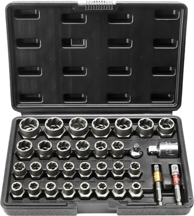 VEVOR Bolt Extractor Set, 29-Piece Bolt and Nut Remover Set, 6mm to 10mm, 13/32