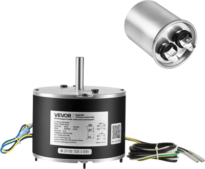 VEVOR Condenser Fan Motor with Capacitor, 1/8HP 825RPM 208-230V, Replacement for GE Genteq Carrier Bryant Payne 5KCP39KFUA99S D159176P01 X70370245010 X70370245-01 5KCP39GGV570S