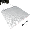 VEVOR Drag Harrow, 4 x 4 ft, High-Efficiency Chain Harrow Rake, ATVs UTVs Tractors Attachments, Durable Galvanized Steel Mesh Drag Mat with Towing Chain, for Gravel Driveway Ruts Farm Field Leveling