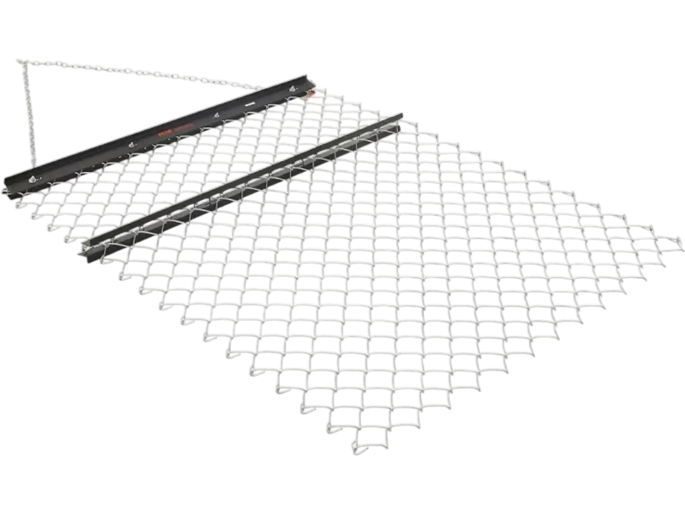 VEVOR Drag Harrow, 4 x 5 ft Chain Harrow - Made from Q235 Steel, UTV Tractor Attachments for Landscape Leveling or Sod Prepping, Durable Harrow Rake for Gravel Driveway, Farm Field Garden Black
