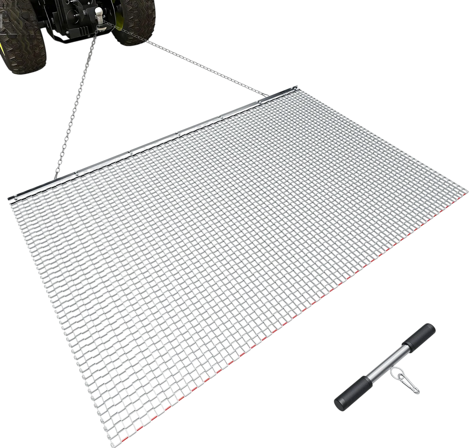 Vevor Drag Harrow 6.6 x 4 ft. Galvanized Steel Mesh with Towing Chain New