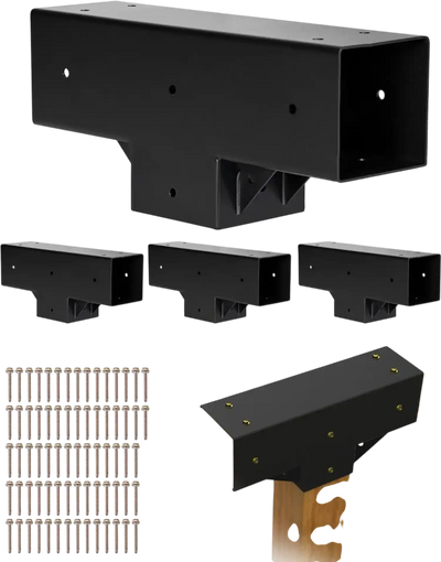 Vevor Pergola Brackets 4x4 3-Way T-Shaped Kit 4-Pc New