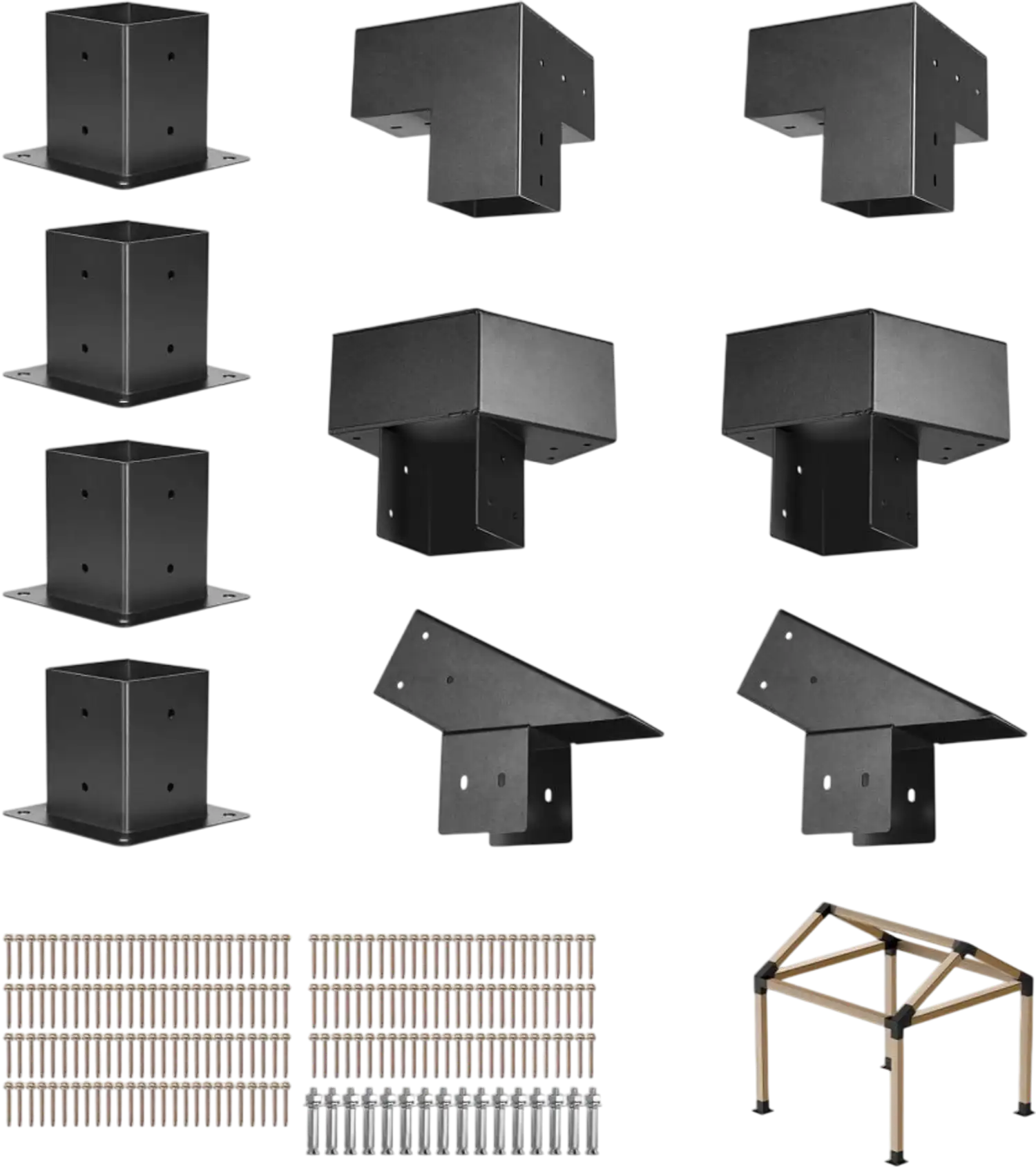 Vevor Pergola Bracket Kit Pointed-Roof 4x4 14-Pc New