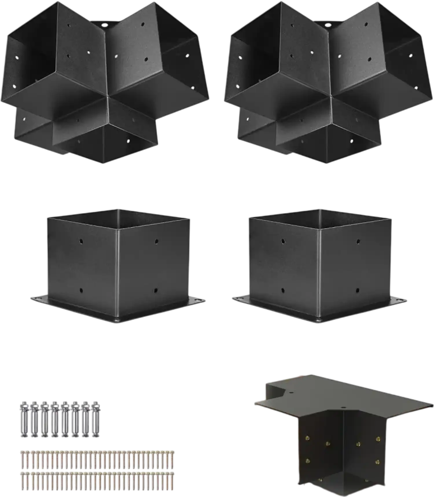 Vevor Pergola Bracket Kit 6x6 4-Way Heavy Duty Corner Post Base Kit New