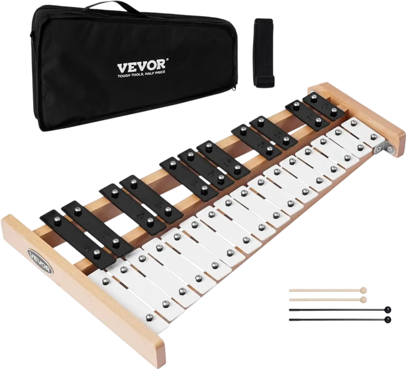 Vevor Glockenspiel Xylophone 27-Note Percussion Instrument with Metal Keys and Carrying Bag New