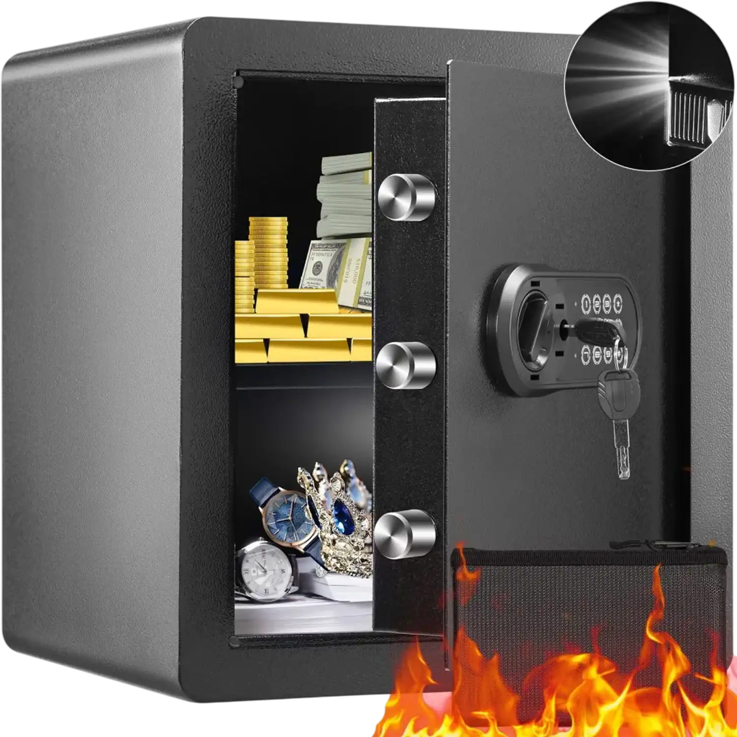 Vevor Safe 1.8 Cu. Ft. Home Security Safe with Digital Keypad and Fireproof Bag New