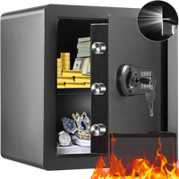 VEVOR Safe, 1.8 Cubic Feet Home Safe, Steel Security Safe with Digital Keypad and 2 Keys, Cabinet Safe with Fire-proof Bag, Protect Cash, Gold, Jewelry, Documents for Home, Hotel, 15.8x13x16.9 inches