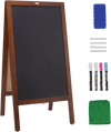 VEVOR A Frame Chalkboard Sign, Double-Sided Sidewalk Signs, Freestanding Vintage Wooden Chalk Board with Chalks & Magnetic Eraser, Rustic Brown Outdoor Sandwich Board, 20"x40", Kitchen Home Wedding