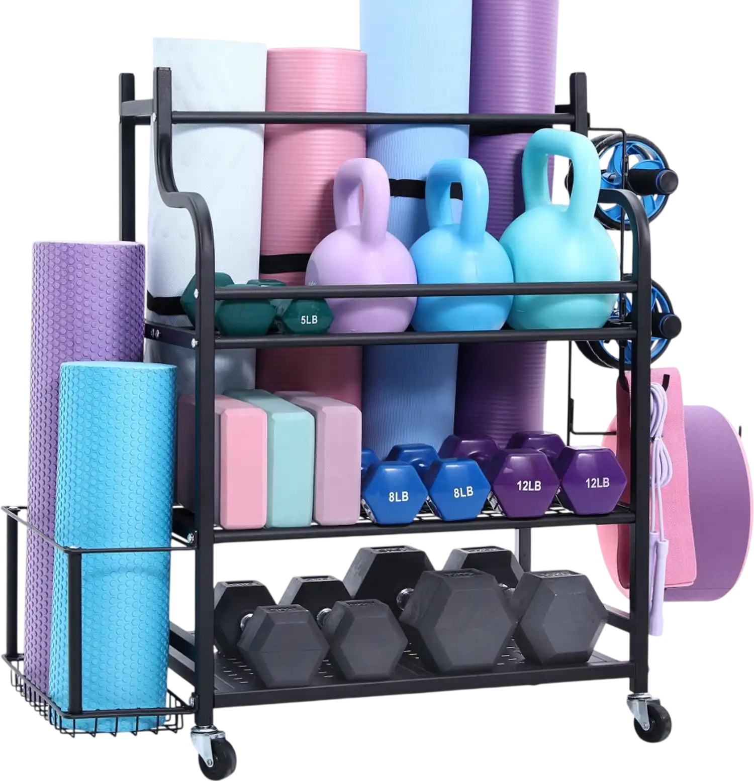 Vevor Yoga Mat Storage Rack Home Gym Workout Equipment Organizer New