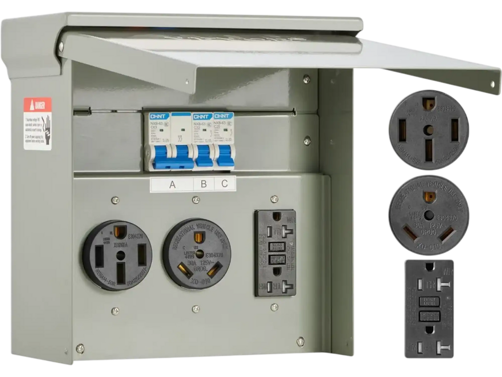 Generator Outlets Panel Vevor Temporary Power Outlet Panel 20/30/50 Amp RV EV Electrical Outle ...