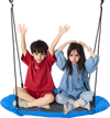 VEVOR Tree Swing, 40 Inch Saucer Swing, 750lbs Weight Capacity, 900D Oxford Fabric Swing Seat with 2 Tree Hanging Straps and Adjustable Multi-Strand Ropes, Round Swing for Kids Outdoor, Blue