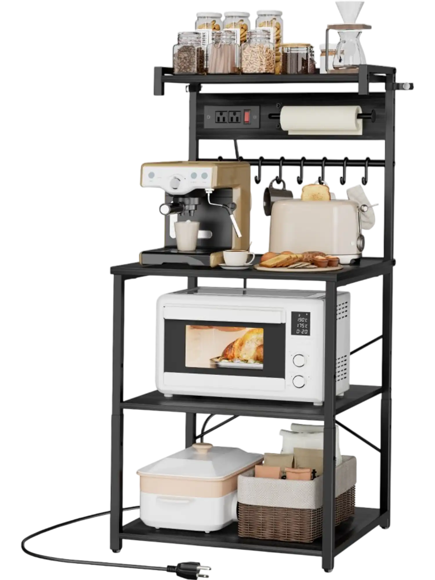 Vevor Bakers Rack Kitchen Stand with Power Outlet 23.6