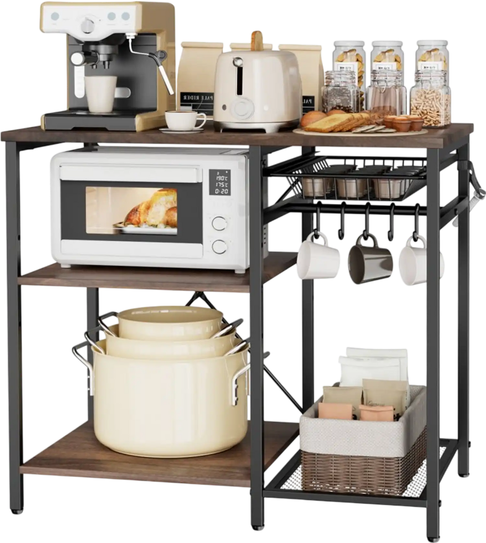 Vevor Bakers Rack Kitchen Stand Coffee Bar Storage Shelf 35.4