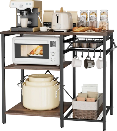 Vevor Bakers Rack Kitchen Stand Coffee Bar Storage Shelf 35.4