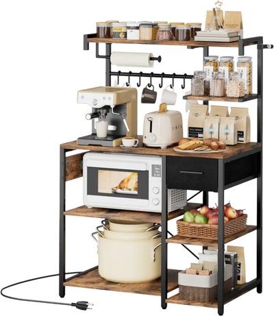 Vevor Baker's Rack Kitchen Stand with Power Outlet 31.5