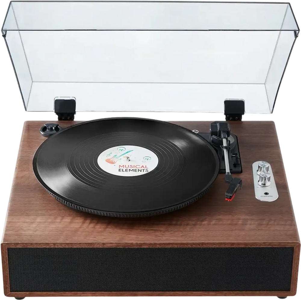 VEVOR Vinyl Record Player, 3-Speed, Belt Driven Turntable Player with Built-in 10W Stereo Speakers Magnetic Cartridge, Support 33/45/78 RPM Bluetooth Aux in RCA Output, for 7/10 /12 in Vinyl Records