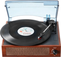 VEVOR Vinyl Record Player, 3-Speed, Belt Driven Turntable Player with Built-in 5W Stereo Speakers Magnetic Cartridge, Support 33/45/78 RPM Bluetooth Aux in RCA Output, for 7/10 /12 in Vinyl Records