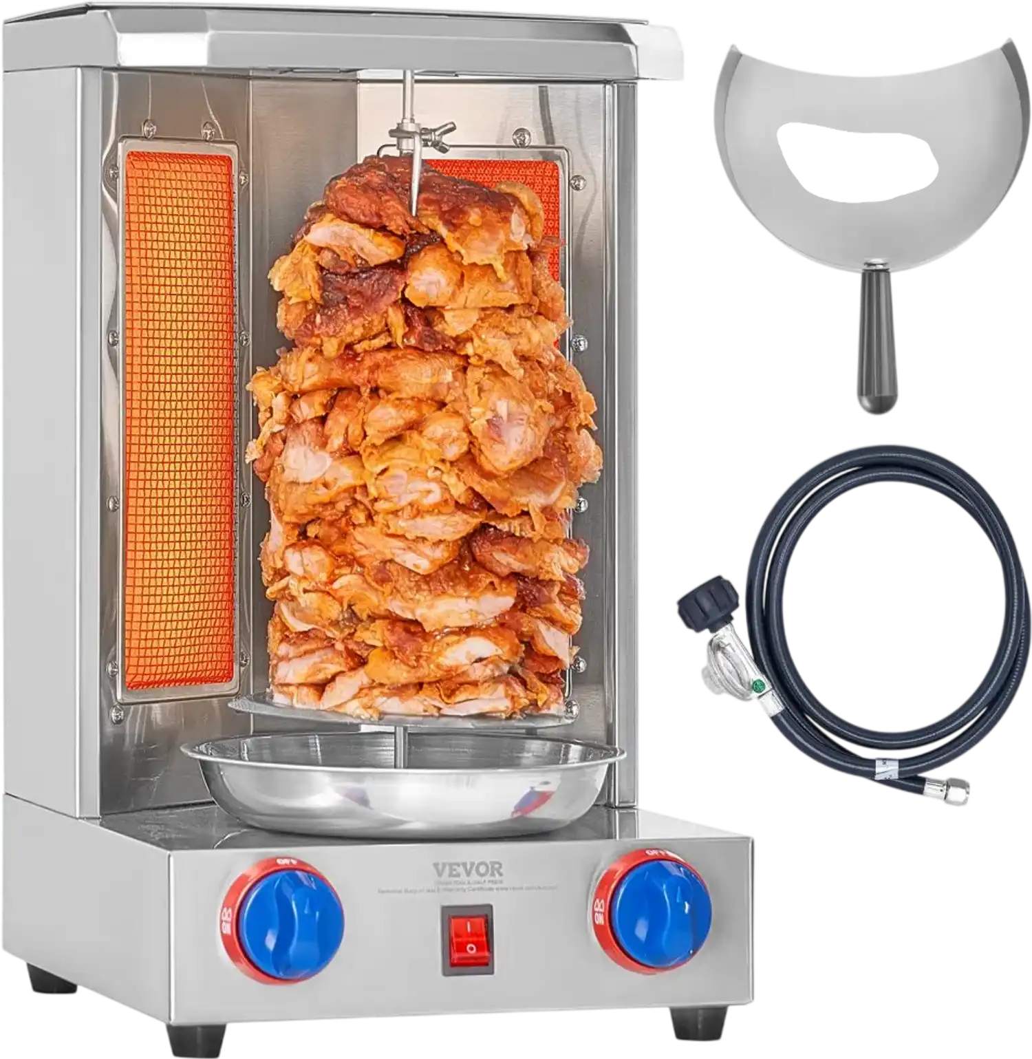 Vevor Shawarma Grill Machine 13 lbs Gas Vertical Broiler Rotisserie Oven New