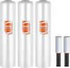 VEVOR Stretch Film, 15 inches x 1000 feet, 3 Pack, 60 Gauge Industrial Strength Clear Durable Stretch Wrap Roll, Heavy Duty Shrink Film Stretch Wrap with Handles for Pallet Wrapping Shipping Moving