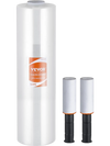 VEVOR Stretch Film, 15 inches x 1200 feet, 1 Pack, 80 Gauge Industrial Strength Clear Durable Stretch Wrap Roll, Heavy Duty Shrink Film Stretch Wrap with Handles for Pallet Wrapping Shipping Moving