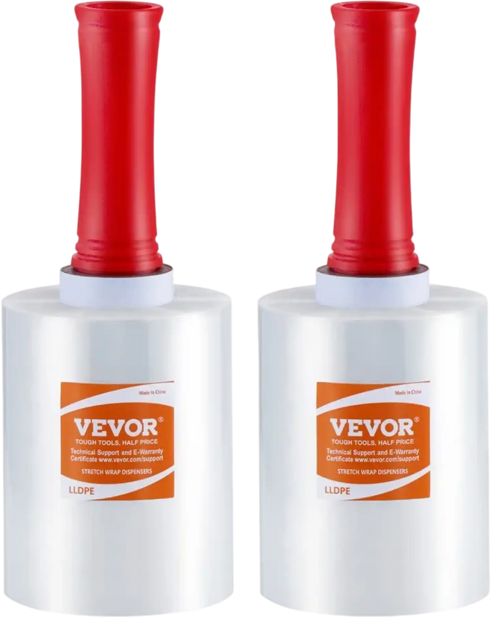 VEVOR Stretch Film, 5 inches x 1000 feet, 2 Pack, 80 Gauge Industrial Strength Clear Durable Stretch Wrap Roll, Heavy Duty Shrink Film Stretch Wrap with Handles for Pallet Wrapping Shipping Moving
