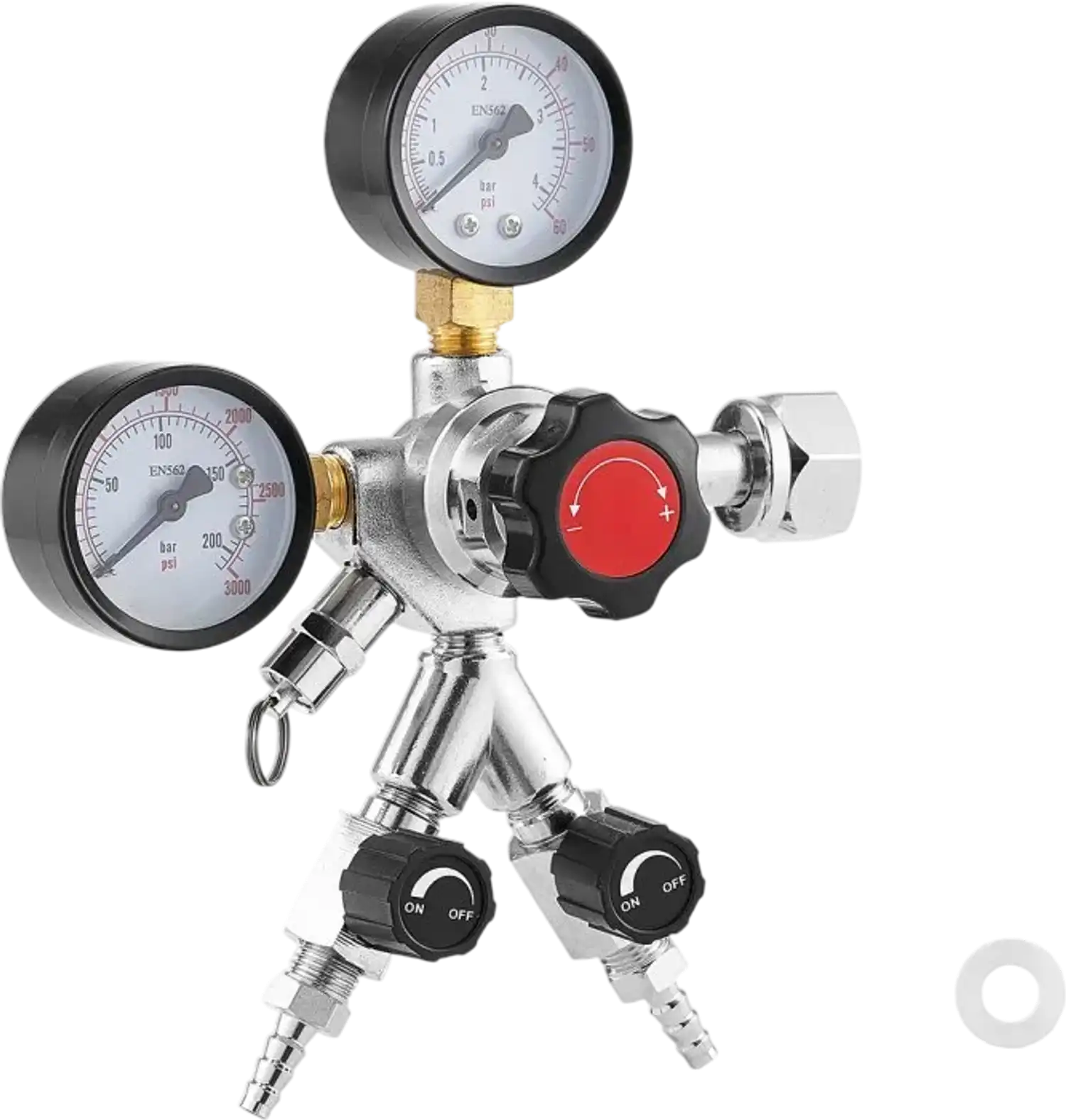 Vevor CO2 Regulator Dual-Gauge Dual-Valve Beer Keg Regulator New