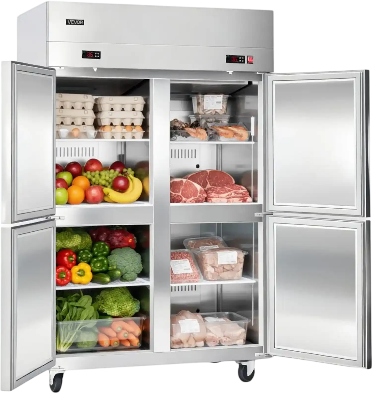 Vevor Commercial Refrigerator and Freezer Combo 48