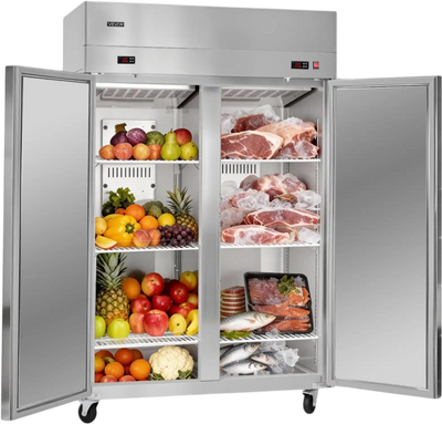 Vevor Commercial Freezer Refrigerator Combo 31.1 Cu. Ft. Stainless Steel Double Door New