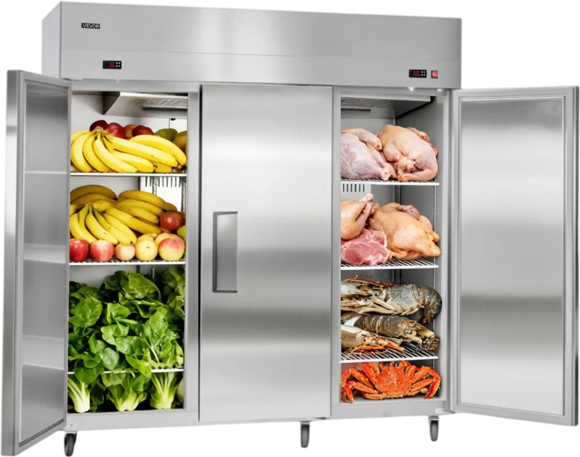 Vevor Commercial Refrigerator and Freezer Combo 72