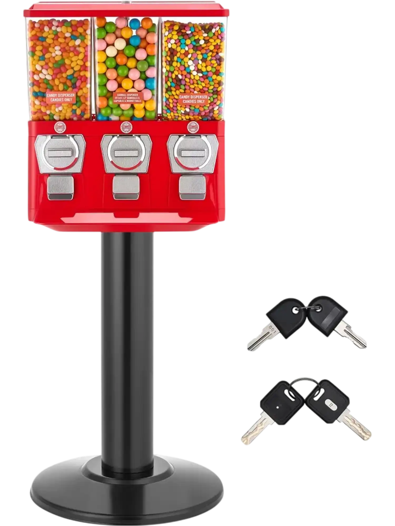 Vevor Candy Vending Machine Triple Compartment Vintage Dispenser with Stand New