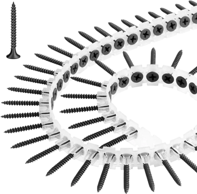 VEVOR Screws, #6 x 1-1/4 inch Length Drywall to Wood Collated Screw, All Purpose High-Hardness Alloy Steel Self Drilling Drywall Screws, for Home DIY, Space Renovation(1000 per Box)