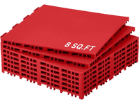 VEVOR Dryland Tiles for Hockey Floor Mat, 12 x 12 in 8 Pcs Interlocking Versatile Training Surface, Dance Floor Tiles, Hockey Training Equipment Board for Shooting (Red, 8 sq. ft/Box)