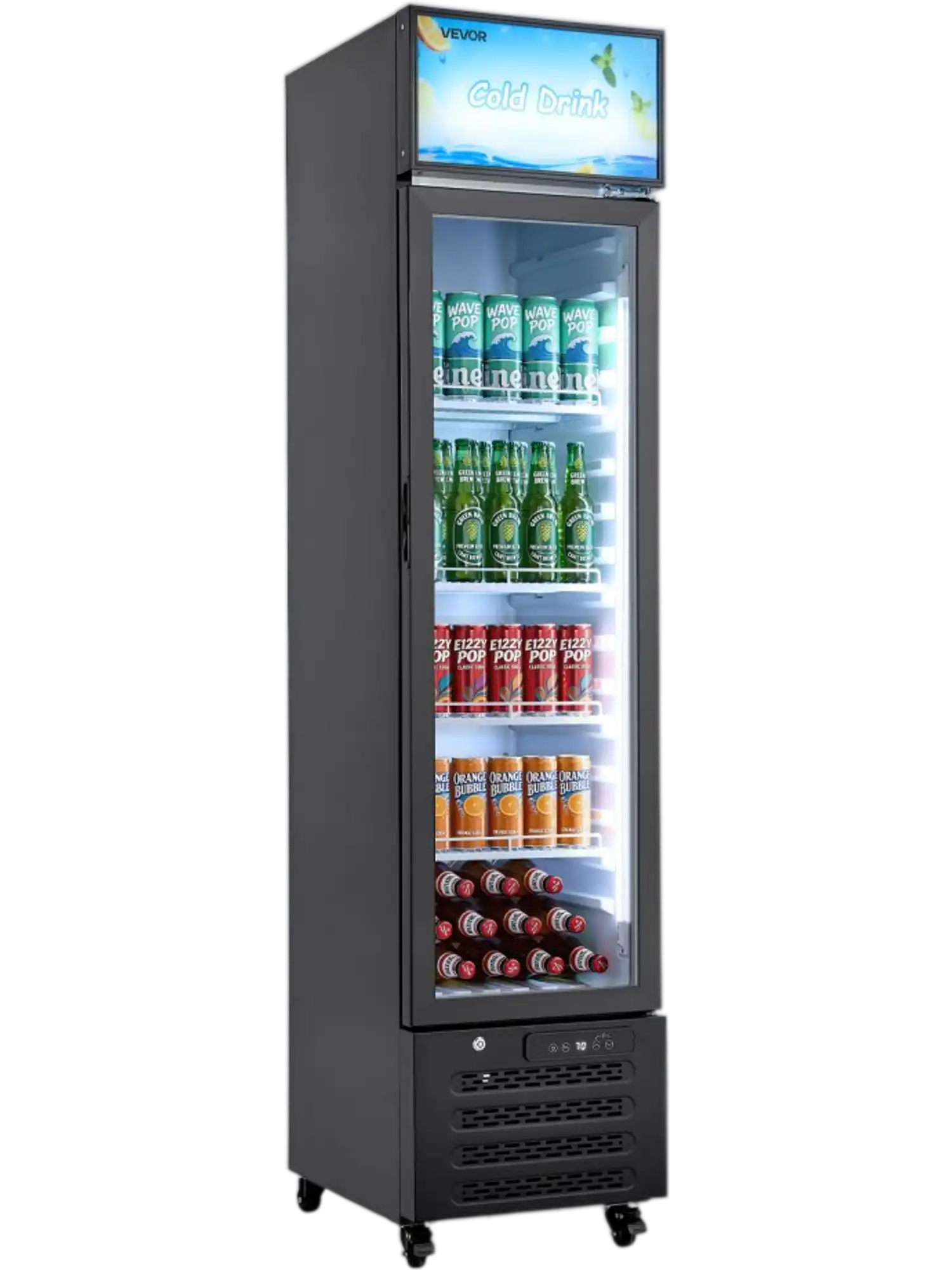 Vevor Beverage Refrigerator Commercial Merchandiser Glass Door Display Cooler 7.5 Cu. Ft. New
