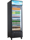 VEVOR Commercial Merchandiser Refrigerator, 15.9 Cu.Ft / 450 L Glass Door Display Refrigerator, Upright Beverage Cooler with Customizable Lightbox, 4 Adjustable Shelves & Soft LED Light for Home Shops