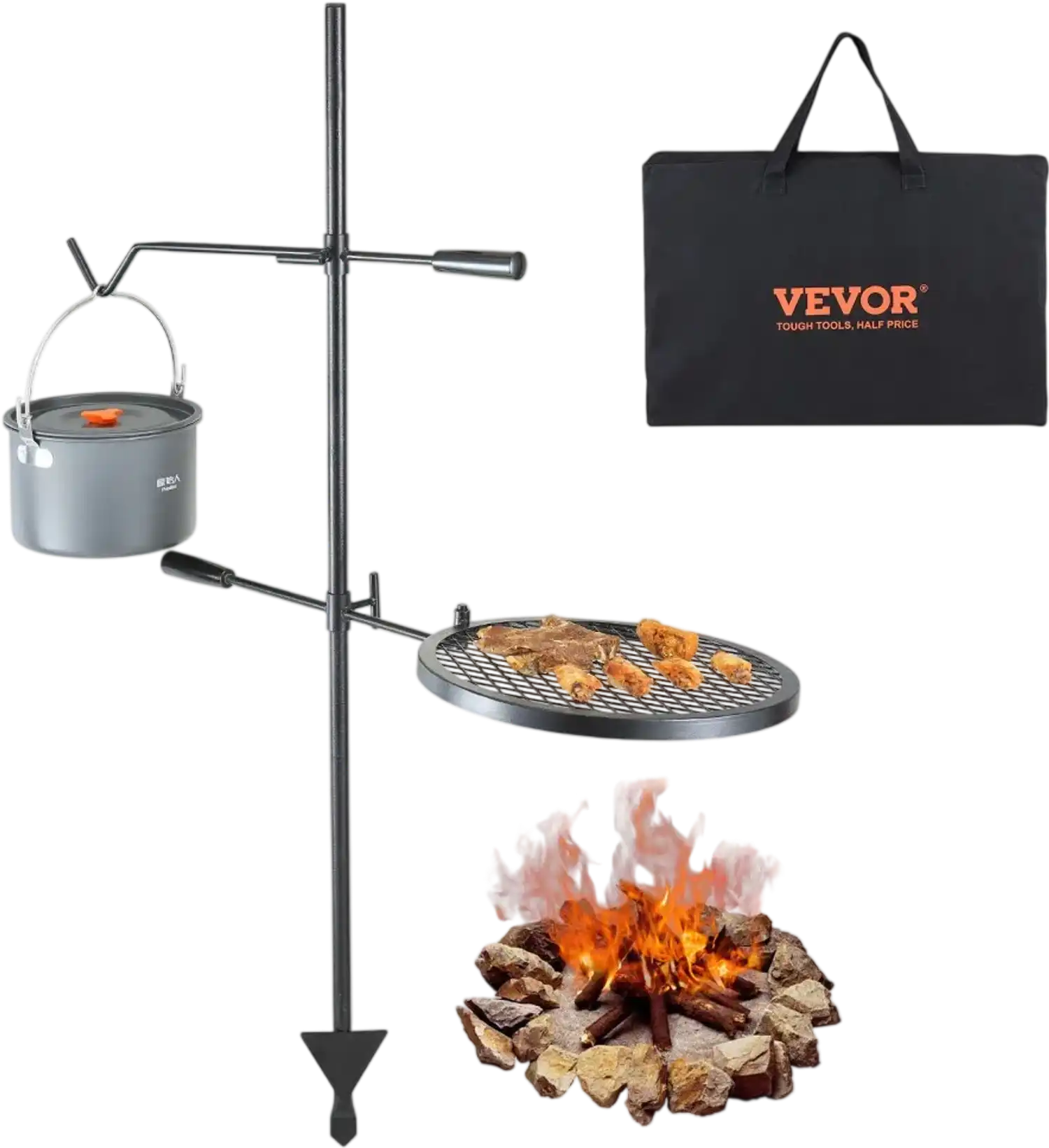 Vevor Campfire Grill Swivel Fire Pit Grate 32