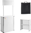 VEVOR Promotion Counter Table, Portable Tradeshow Podium Table, 30.91" x 14.96" x 71.46", Display Exhibition Counter Stand Booth Fair with Wall, Pop Up Podium with Storage Rack/Carrying Bag