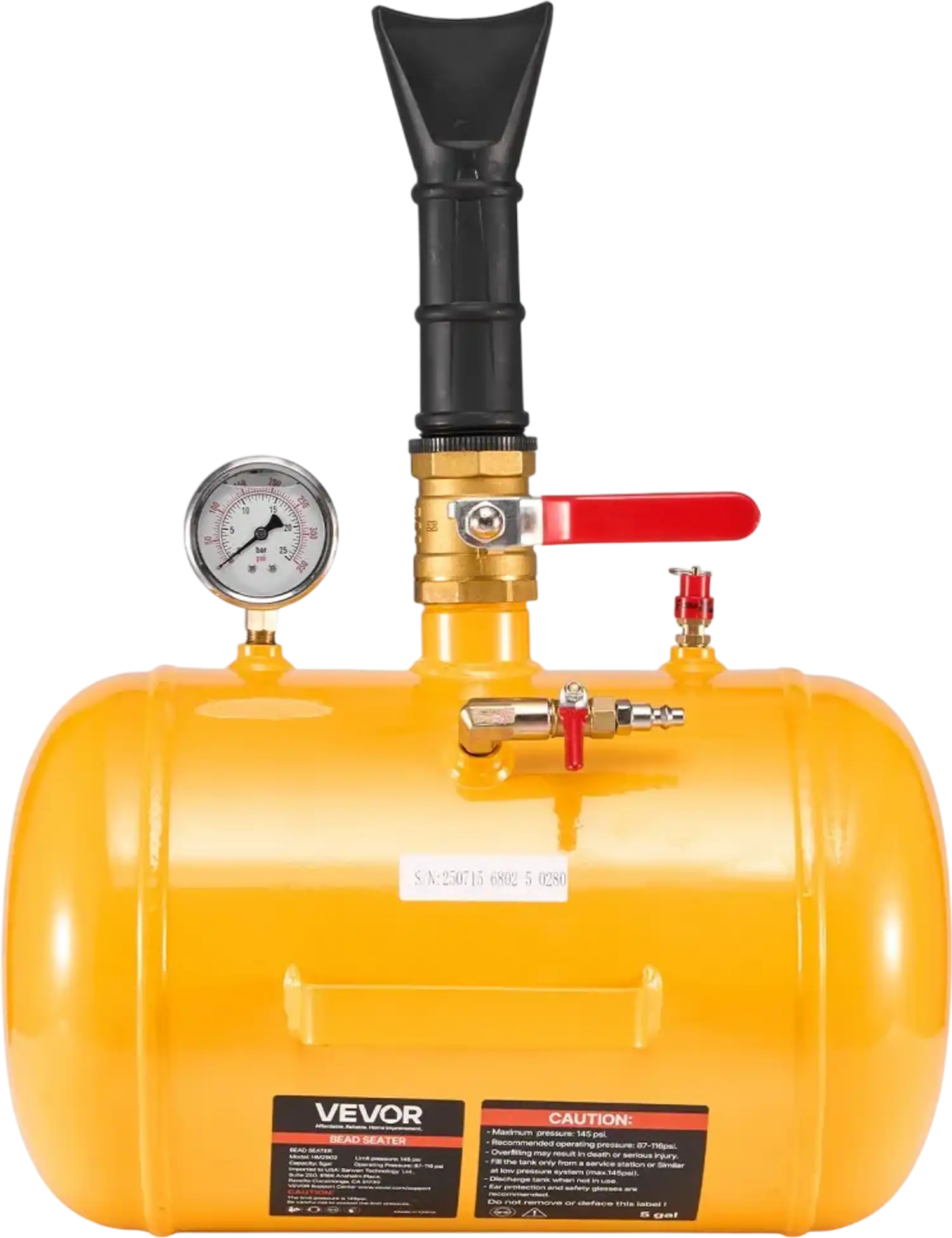 Vevor Tire Bead Seater 5 Gal Heavy-Duty Air Trigger Inflator Tool Yellow New