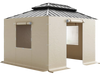 VEVOR Gazebo Sidewall Fits 10 x 10 ft Gazebos, 4-Panel Winter Cover Side Walls for Hardtop Gazebo, High-Density PE Material, All Weather Outdoor Cover with Mesh Windows, Gazebos not Included