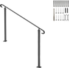 VEVOR Handrails for Outdoor Steps, Fit 3-5 Steps Outdoor Stair Railing, Wrought Iron Handrail, Flexible Front Porch Hand Rail, Black Transitional Hand railings for Concrete Steps or Wooden Stairs