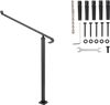 VEVOR Handrails for Outdoor Steps 1-2 Step Railings Wrought Iron Handrail Stair Railings for Steps Black Iron Railings for Steps Wall and Floor Mounted with Installation Kit