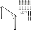 VEVOR Handrails for Outdoor Steps, Fit 4 or 5 Steps Outdoor Stair Railing, Arch#4 Wrought Iron Handrail, Flexible Porch Railing, Black Transitional Handrails for Concrete Steps or Wooden Stairs