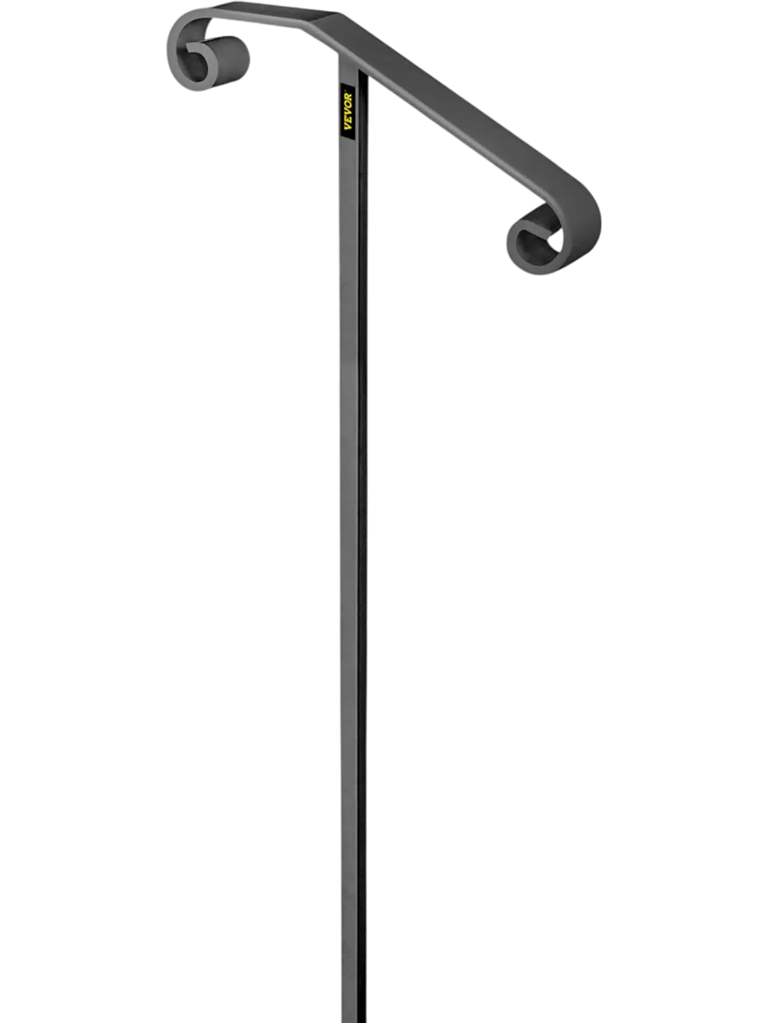 Vevor Handrail Single Post Wrought Iron Outdoor Stair Railing for 1-2 Steps Gray New