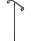 VEVOR Single Post Handrail Wrought Iron Post Mount Step Grab Supports in Ground Long Post Fits 1 or 2 Steps Grab Rail Single Post Railing (Gray)