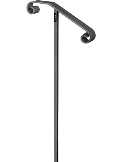 Vevor Handrail Single Post Wrought Iron Outdoor Stair Railing for 1-2 Steps Gray New