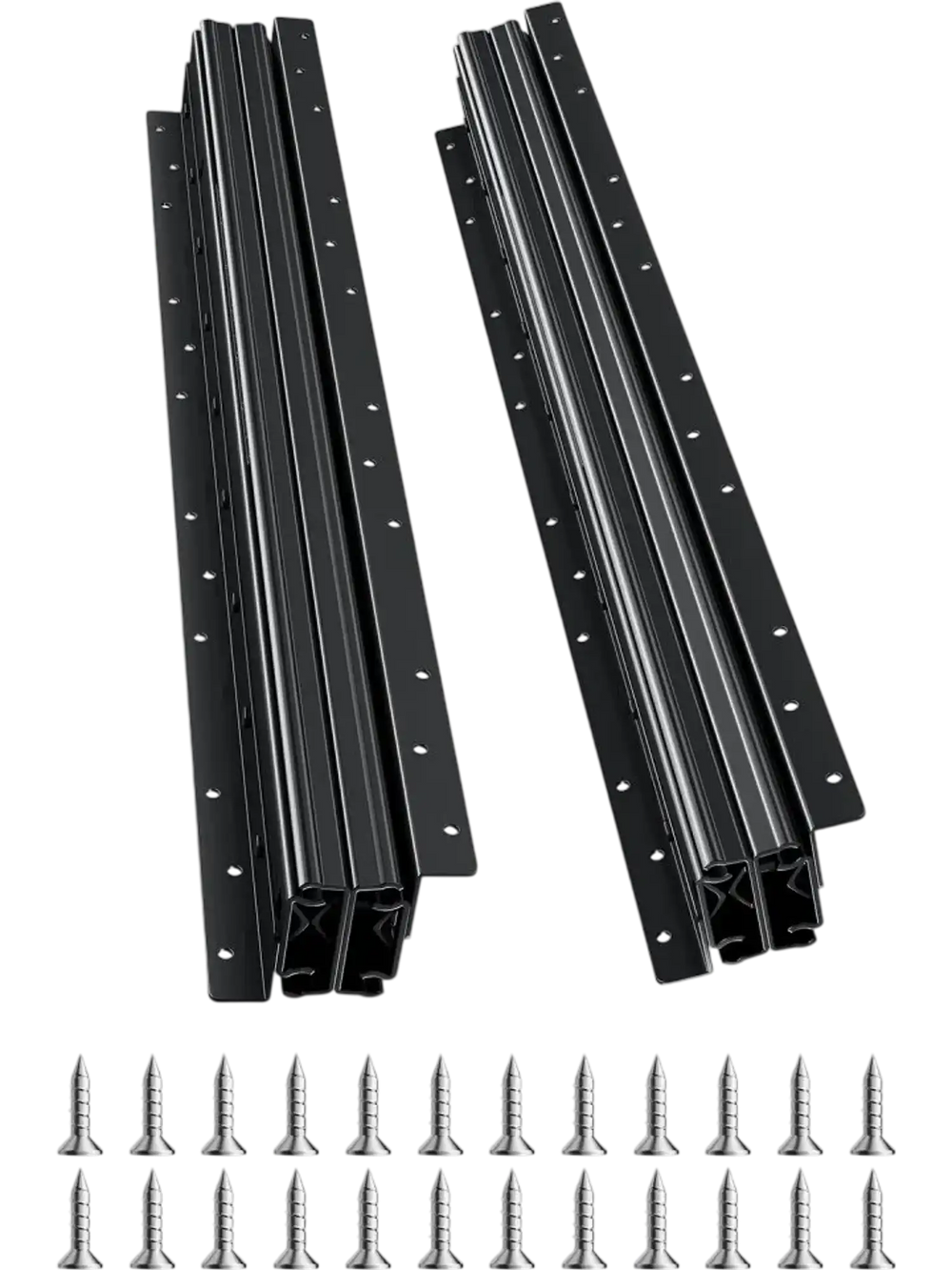 VEVOR Undermount Drawer Slides, 24 inch, Full Extension Ball Bearing Under Stair Cabinet Rails, 260 LB Load Capacity Heavy Duty Bottom Stair Cabinet Glides Track Runners,for DIY Replacement, Black