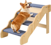 VEVOR Wood Pet Stairs, 4-Step Dog Stairs for High Beds, Sofa & Cars, 150lbs Load Capacity, Non-Slip Surface, Stable Cat & Dog Step Ladder for Small Medium Large Older Pet Puppy Essentials